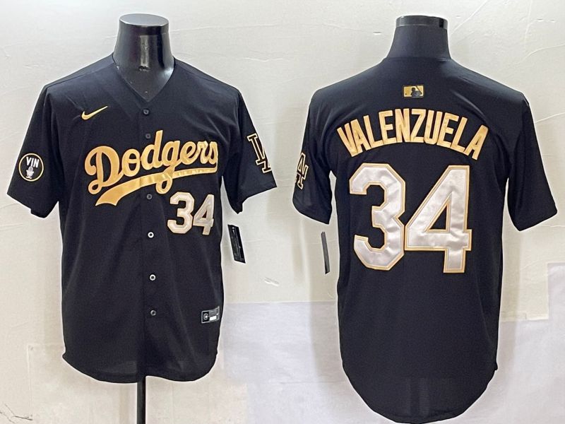 Men Los Angeles Dodgers #34 Valenzuela Black Game Nike 2025 MLB Jersey style 5044->los angeles dodgers->MLB Jersey